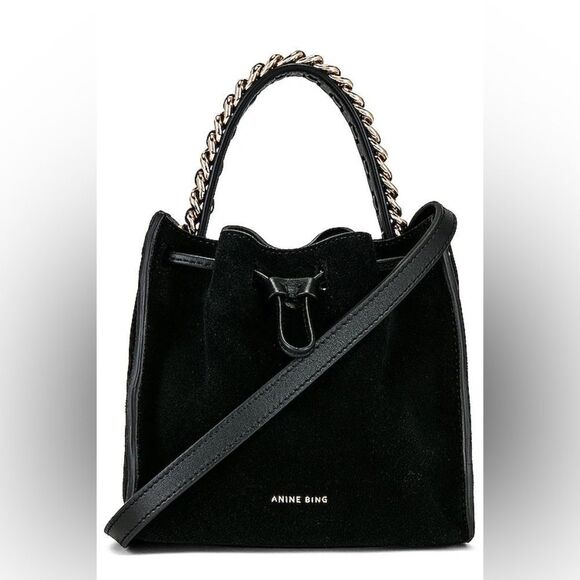 Anine Bing Ursula Mini Bag Black Suede - Picture 1 of 7
